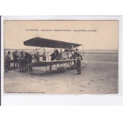 LE CROTOY: aérodrome, appareil caudron, type militaire 2 places, aviation - état