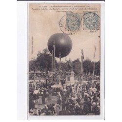 AGEN: fêtes présidentielles 1906, ascension du ballon rond "le lanturlu", aviation - état