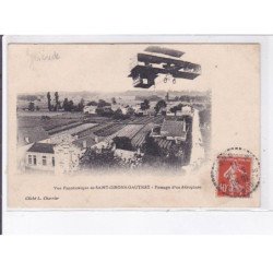 SAINT-GIRONS-GAUTRET: vue panoramique, passage d'un aéroplane, aviation - très bon état