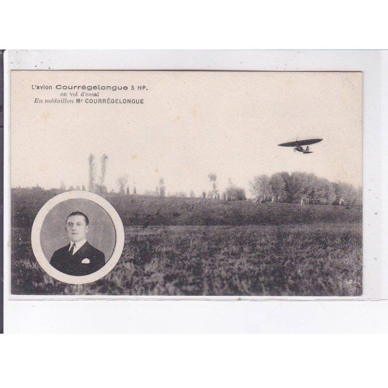 LOT ET GARONNE: aviation courrégelongue en vol d'essai en médaille Mr Courrégelongue - très bon état