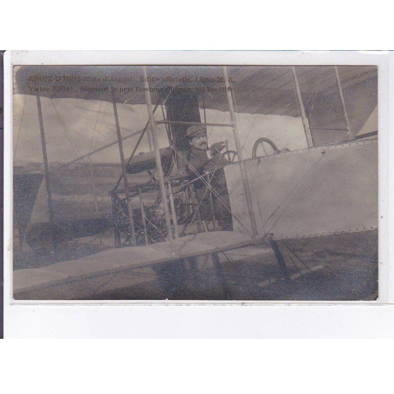 CROIX-D'HINS: aviation ligue M.A. Victor Rigal gagnant le prix gustave chapon 1910 - très bon état