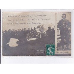 CROIX D'HINS: aviation aérodrome 1910, les curieux autour des débris de l'appareil - très bon état
