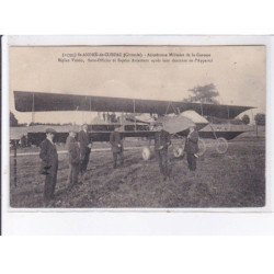 SAINT-ANDRE-de-CUBZAC: aviation aérodrome militaire de la garosse, biplan voisin, sous-officier et sapeur aviateurs-état