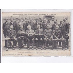 LIMOUX: aviation souvenir de la visite de Védrines 1912, aviateur entouré du conseil municipal - état