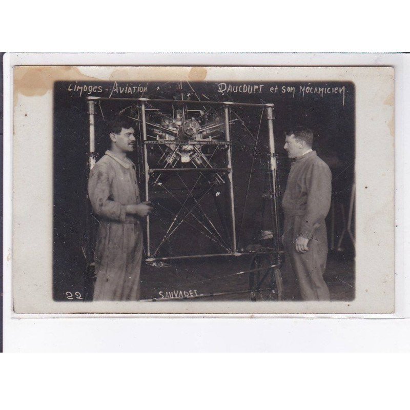 LIMOGES: aviation, Daucourt et son mécanicien - état