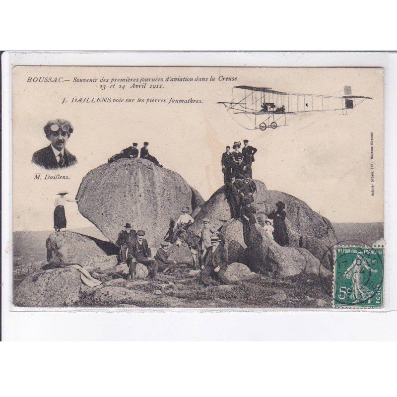 BOUSSAC: souvenir des premières journées d'aviation dans la creuse 1911, J. Daillens - très bon état
