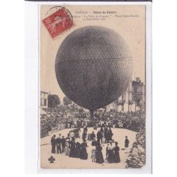 COGNAC: fête du centre, aviation, ballon rond, "la ville de cognac" place saint-martin 1907 - état