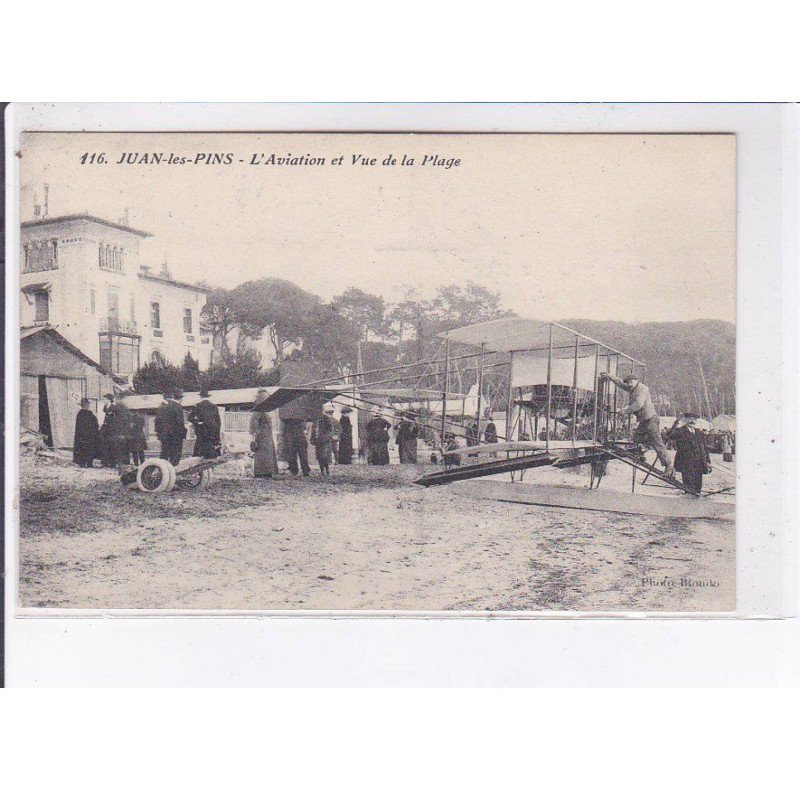 JUAN-les-PINS: aviation et vue de la plage - très bon état