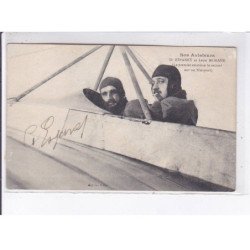 aviation, aviateurs Dr. Espanet et Léon Morane, le premier emmène le second sur un nieuport, autographe - très bon état