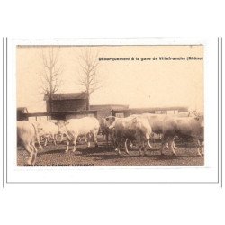 VILLEFRANCE : debarquement a la gare de villefrance - tres bon etat