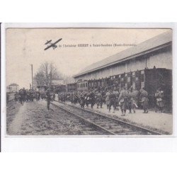 SAINT-GAUDENS: aviation, arrivée de l'aviateur Gibert, gare - état