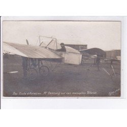 PAU: aviation, école d'aviation, Mr. Delétang sur son monoplan Blériot - état