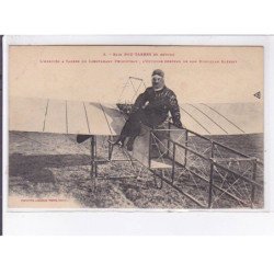 PAU: aviation, l'arrivée de tarbes du Lt. Princeteau, l'officier descend de son monoplan blériot - état