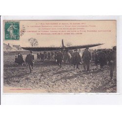 PAU: aviation, 1911, Lt. Princeteau gêné par la foule vient d'attérrir à tarbes - très bon état