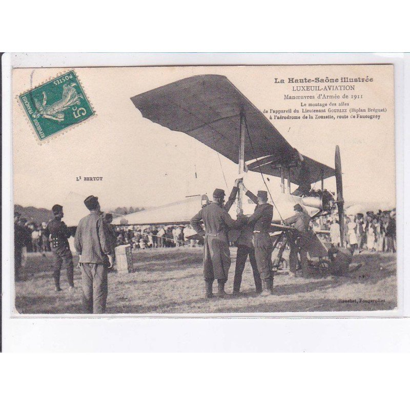 LUXEUIL: aviation manoeuvres d'armée de 1911, le montage des ailes - très bon état LUXEUIL: aviation manoeuvres d'armée de 1911, le montage des ailes - très bon état