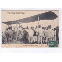 VESOUL: aviation, grandes manoeuvres de l'est 1911, aviateurs militaires, arrivée de moineau - état