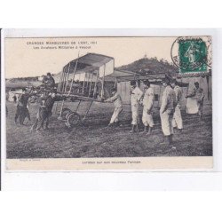 VESOUL: aviation grandes manoeuvres l'est 1911 aviateurs militaires Loridan sur son nouveau farman - très bon état