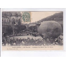SAINT-MIHIEL: fête patronale, gonflement d'un ballon, place des moines, aviation, ballon rond - très bon état