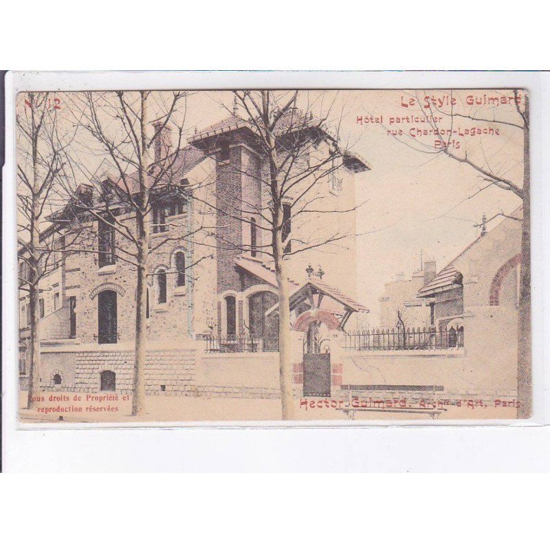 GARCHES: le style guimard hôtel particulier rue chardon-lagache paris, hector guimard - très bon état GARCHES: le style guimard hôtel particulier rue chardon-lagache paris, hector guimard - très bon état