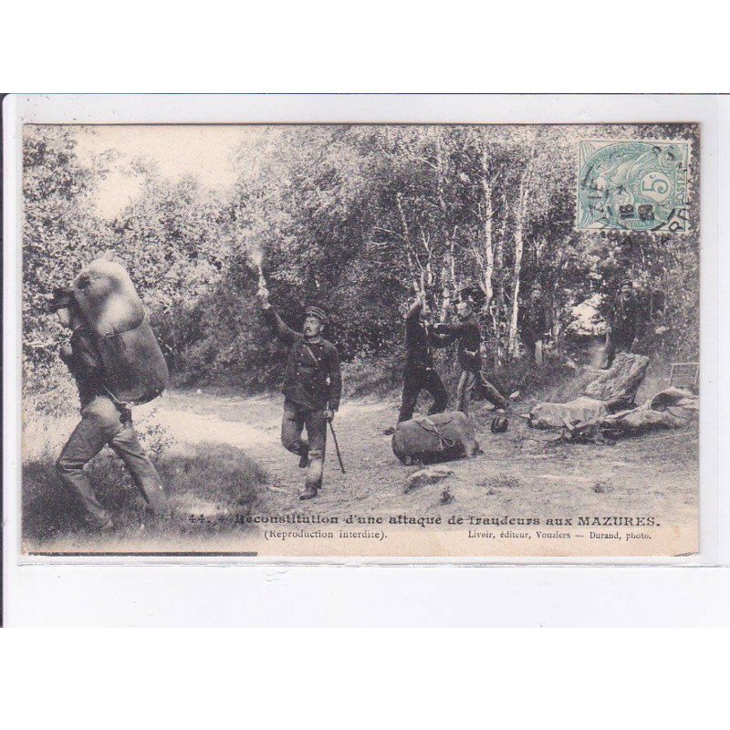 LES MAZURES : reconstitution d'une attaque de fraudeurs aux Mazures (douaniers) - très bon état LES MAZURES : reconstitution d'une attaque de fraudeurs aux Mazures (douaniers) - très bon état