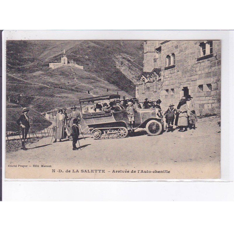 NOTRE DAME DE LA SALETTE : l'arrivée de l'auto-chenille (autobus) - très bon état NOTRE DAME DE LA SALETTE : l'arrivée de l'auto-chenille (autobus) - très bon état