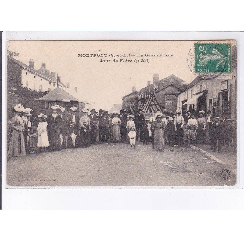 MONTPONT: la grande rue, jour de foire 31 mai - très bon état