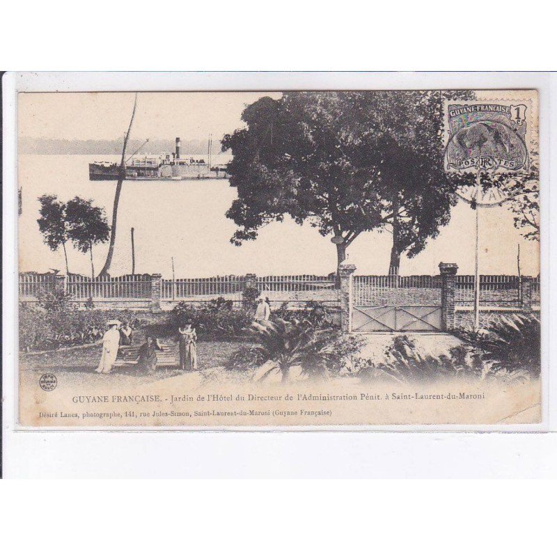 GUYANE - SAINT-LAURENT-du-MARONI: jardin de l'hôtel du directeur de l'administration pénit, bagne - très bon état