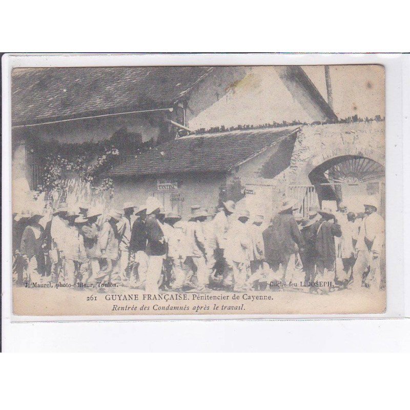 GUYANE - CAYENNE: pénitencier de cayenne rentrée des condamnés après le travail, bagne - très bon état