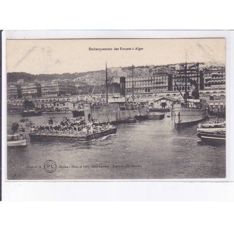 GUYANES : embarquement des forçats à alger, bagne - très bon état