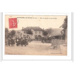 DOMPIERRE-les-ORMES : place du marché et ecole de filles - etat