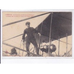 LUNEVILLE: aviation Lt. de Caumont du 8e dragons atterrissant sur le terrain de manoeuvres 1910 - très bon état
