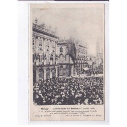 NANCY: l'accident du ballon rond 14 juillet 1908 aviation, touche le grand-hôtel 4CPA - très bon état