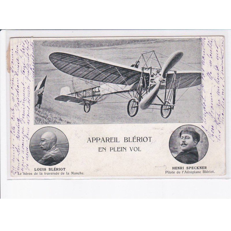 SUISSE: appareil Blériot en plein vol, Henri Speckner, aviation - très bon état