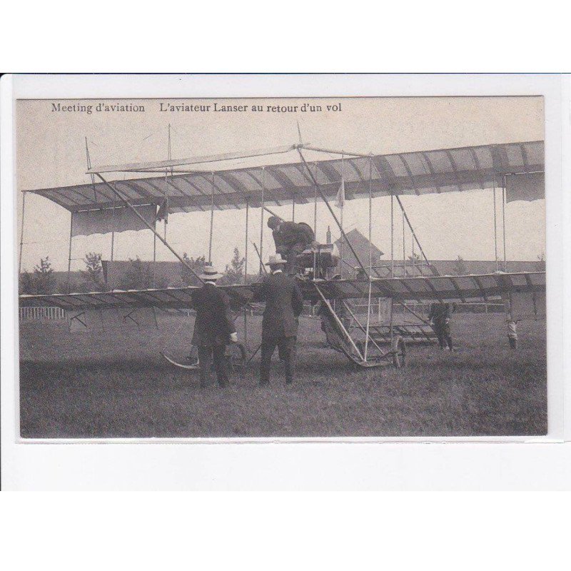 BELGIQUE: aviation, aviateur Lanser au retour d'un vol - très bon état