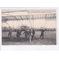 BELGIQUE: aviation, aviateur Lanser au retour d'un vol de durée reçoit les félicitation du comité - très bon état