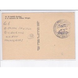 LE MANS: aviation, à la mémoire de Wilbur Wright, carte maximum, vignette, hunaudieres - très bon état