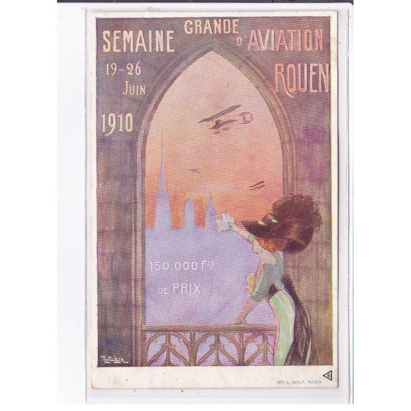 ROUEN: grande semaine d'aviation 1910 - très bon état
