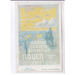 ROUEN: grande semaine d'aviation, 1910, classée 5e au concours d'affiches, M. de Linières - état