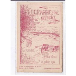 ROUEN: aviation, programme officiel grande semaine d'aviation, 1910, M.E. Potel 3e concours dessin - état