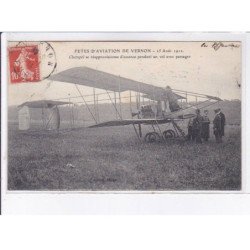 VERNON: fêtes d'aviation de vernon, 1912, champel se réapprovisionne d'essence - très bon état