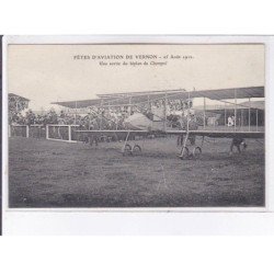 VERNON: fêtes d'aviation 1912, une sortie du biplan de champel - très bon état