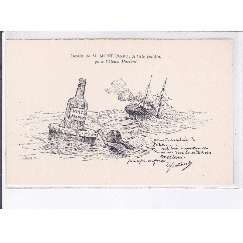 PUBLICITE : pour le vin Mariani illustrée par MONTENARD - très bon état