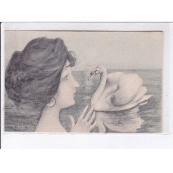 PATELLA : série de 12 cpa - femme et animaux - très bon état