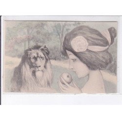 PATELLA : série de 12 cpa - femme et animaux - très bon état