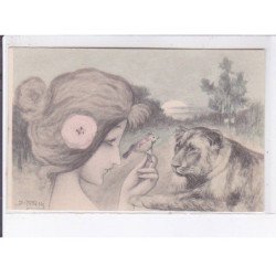PATELLA : série de 12 cpa - femme et animaux - très bon état