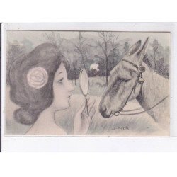 PATELLA : série de 12 cpa - femme et animaux - très bon état