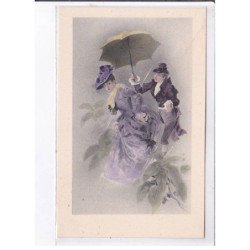 LINDER : série de 4 cpa - femme - couple - très bon état