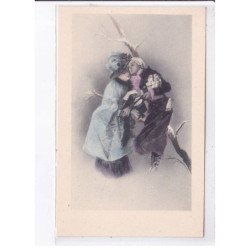 LINDER : série de 4 cpa - femme - couple - très bon état