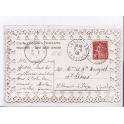 Non signée : dentelle (Art Nouveau) - cachet perlé de LABEGUDE - très bon état