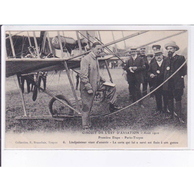 MARNE: circuit de l'est aviation première étape paris-troyes Lindpainter vient d'atterrir - très bon état